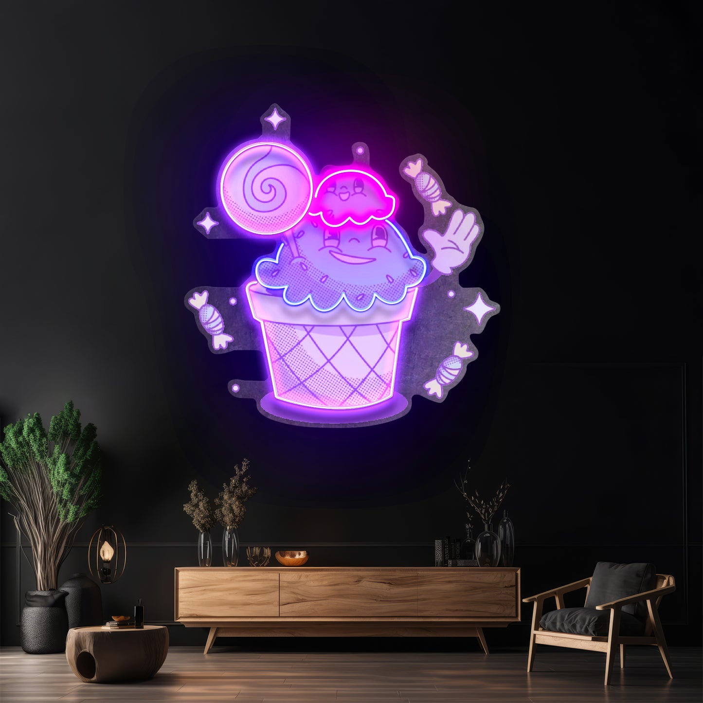 Hand Drawn Candy Led Neon Sign Light Custom Led Signs