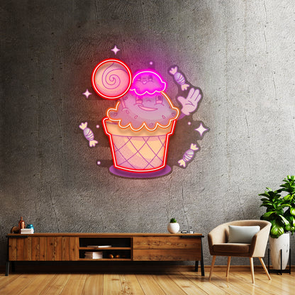 Hand Drawn Candy Led Neon Sign Light Custom Led Signs