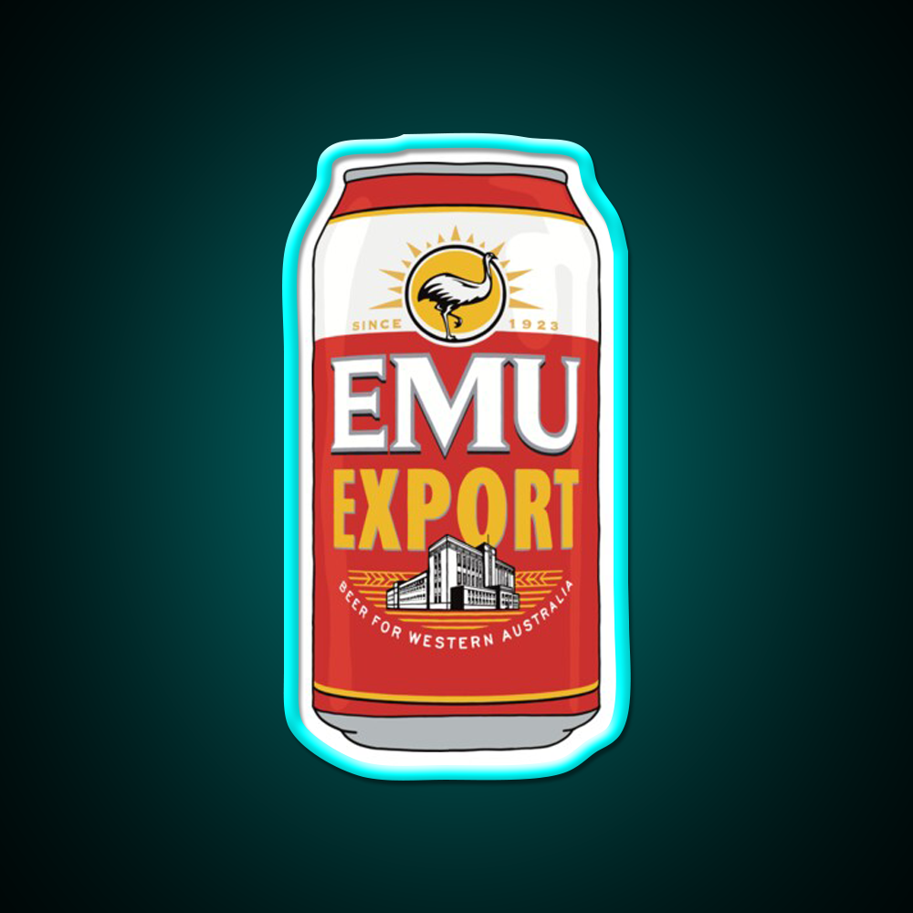 Hand Drawn Emu Export Can Beer Bar Decor Led Neon Sign Rgb Color - Size and dimension reference