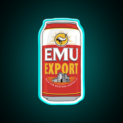 Hand Drawn Emu Export Can Beer Bar Decor Led Neon Sign Rgb Color - Size and dimension reference