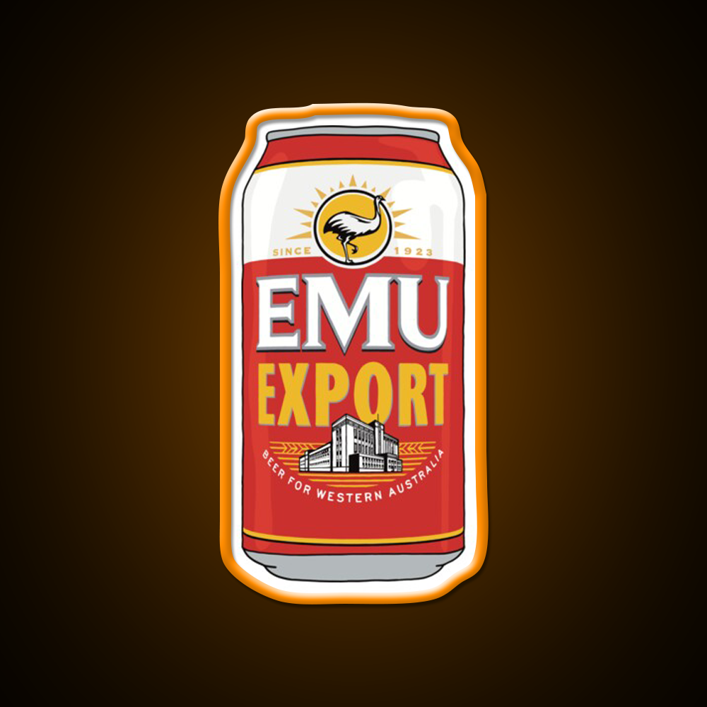 Hand Drawn Emu Export Can Beer Bar Decor Led Neon Sign Rgb Color