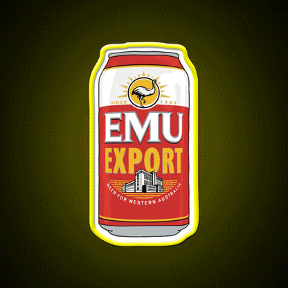 Hand Drawn Emu Export Can Beer Bar Decor Led Neon Sign Rgb Color - Custom LED neon sign front view