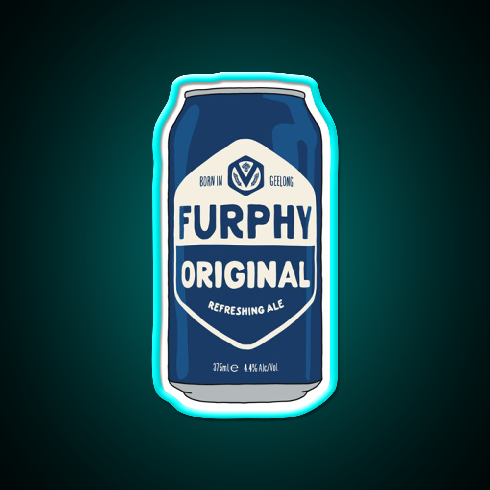 Hand Drawn Furphy Original Can Beer Bar Decor Led Neon Sign Rgb Color - Size and dimension reference