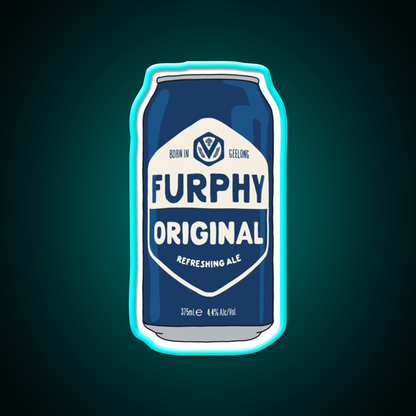 Hand Drawn Furphy Original Can Beer Bar Decor Led Neon Sign Rgb Color - Size and dimension reference
