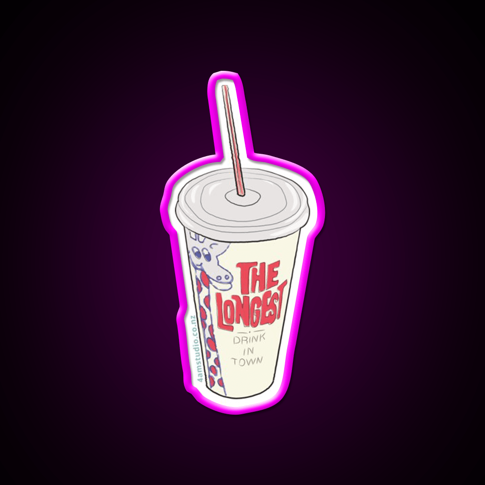 Hand Drawn New Zealand Milkshake Fast Food Led Neon Sign For Burger Place Rgb Color - Shineneon