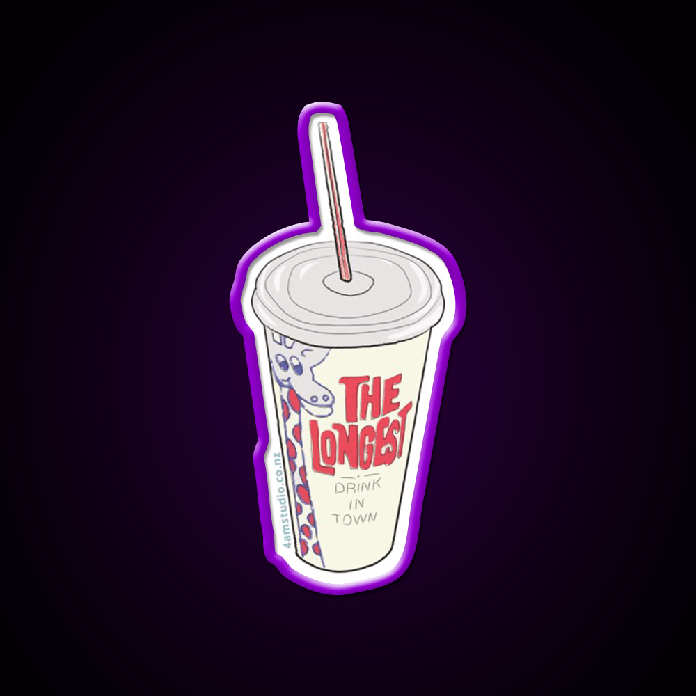 Hand Drawn New Zealand Milkshake Fast Food Led Neon Sign For Burger Place Rgb Color - Shineneon