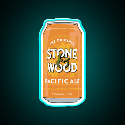 Hand Drawn Stone Wood Can Beer Bar Decor Led Neon Sign Rgb Color