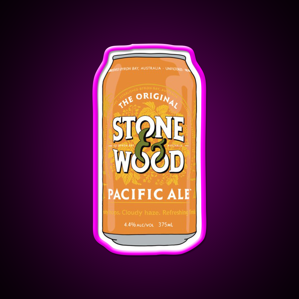Hand Drawn Stone Wood Can Beer Bar Decor Led Neon Sign Rgb Color - Neon sign mounted on wall in room