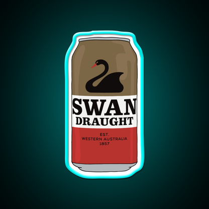Hand Drawn Swan Draught Can Beer Bar Decor Led Neon Sign Rgb Color - Size and dimension reference