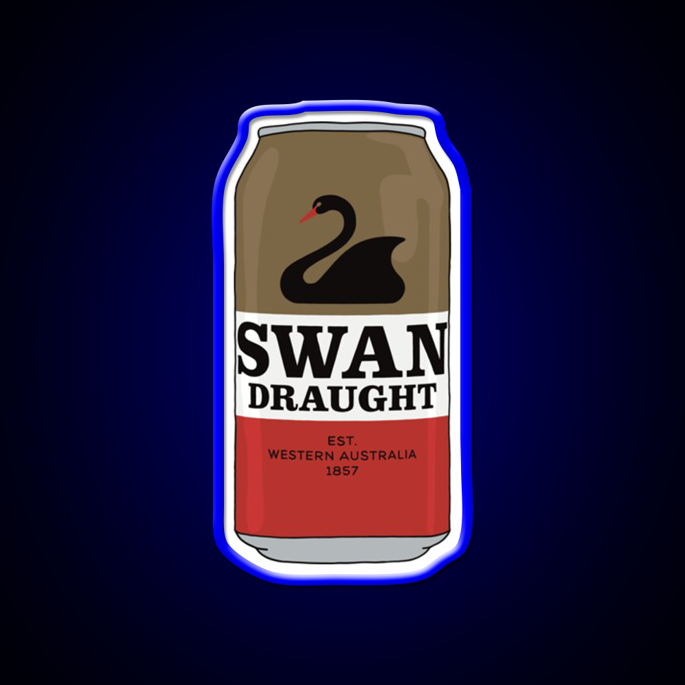 Hand Drawn Swan Draught Can Beer Bar Decor Led Neon Sign Rgb Color - LED neon sign view 5