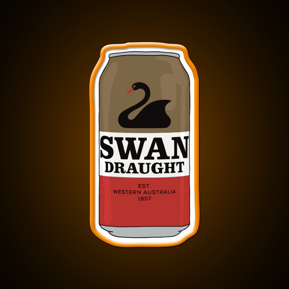 Hand Drawn Swan Draught Can Beer Bar Decor Led Neon Sign Rgb Color - LED neon sign view 6