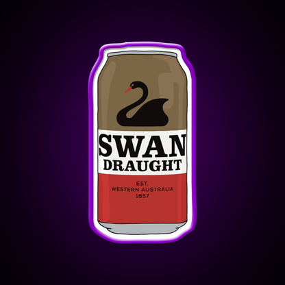 Hand Drawn Swan Draught Can Beer Bar Decor Led Neon Sign Rgb Color - LED neon sign view 9