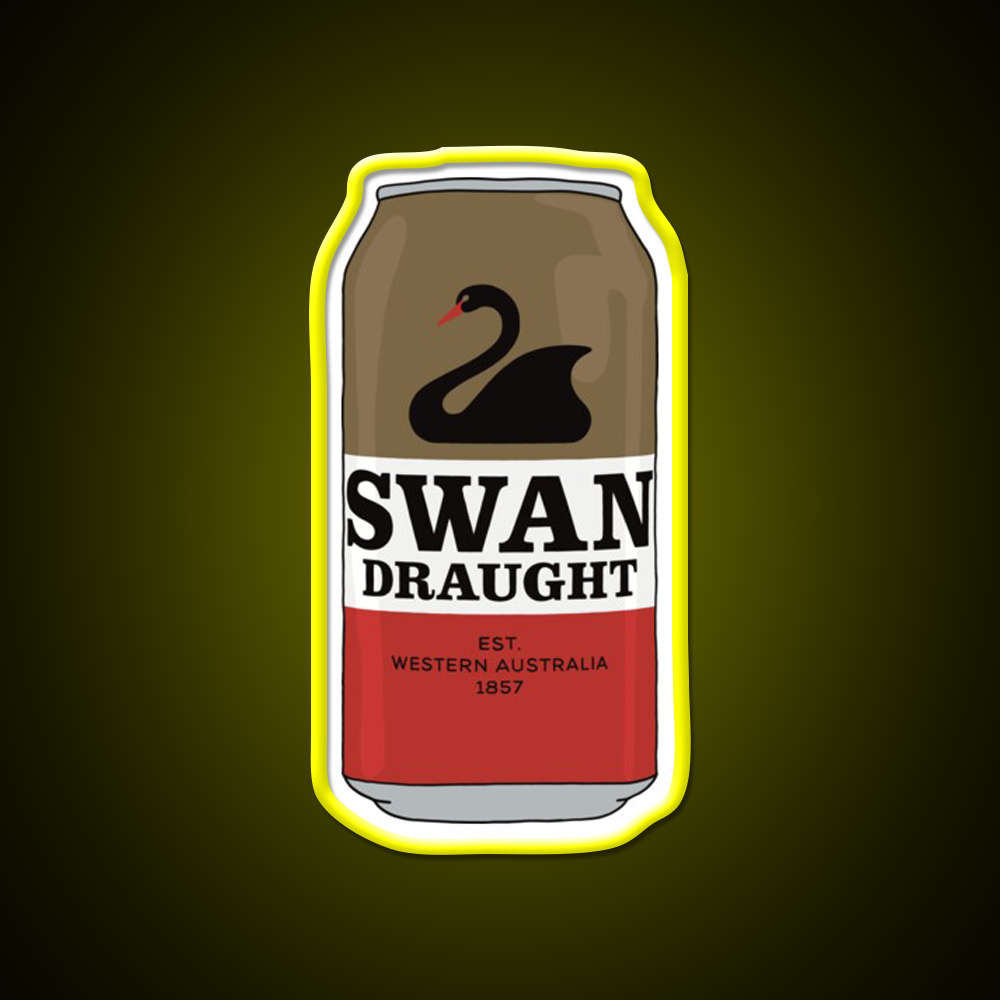 Hand Drawn Swan Draught Can Beer Bar Decor Led Neon Sign Rgb Color - LED neon sign view 7