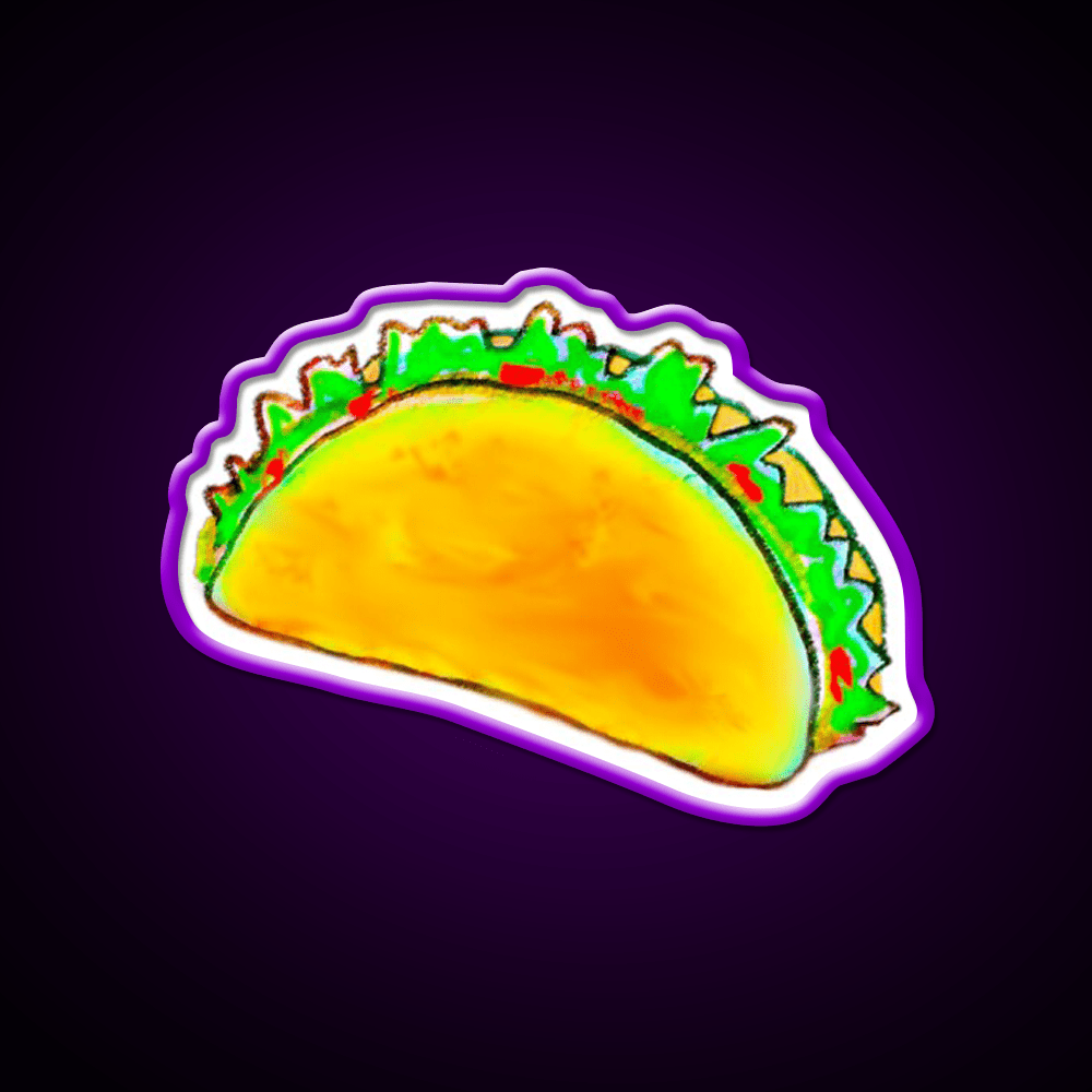Hand Drawn Taco Led Neon Sign Mexican Food Sign Rgb Color - Shineneon