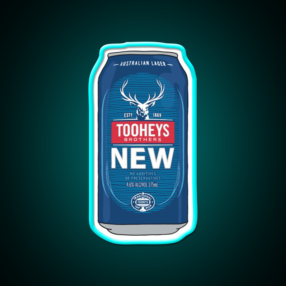 Hand Drawn Tooheys New Can Beer Bar Decor Led Neon Sign Rgb Color - Size and dimension reference