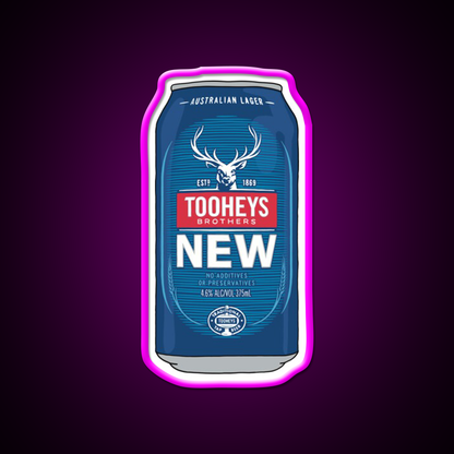 Hand Drawn Tooheys New Can Beer Bar Decor Led Neon Sign Rgb Color - Neon sign mounted on wall in room