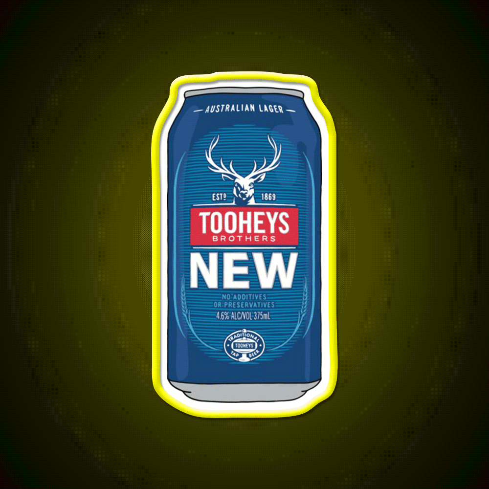 Hand Drawn Tooheys New Can Beer Bar Decor Led Neon Sign Rgb Color - Custom LED neon sign front view