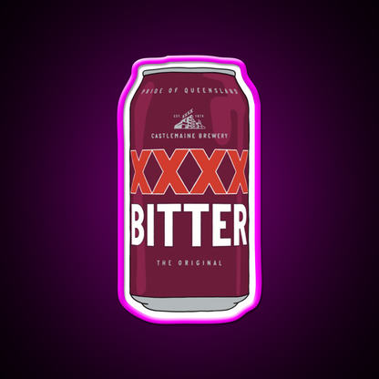 Hand Drawn Xxxx Bitter Can Beer Bar Decor Led Neon Sign Rgb Color - Neon sign mounted on wall in room