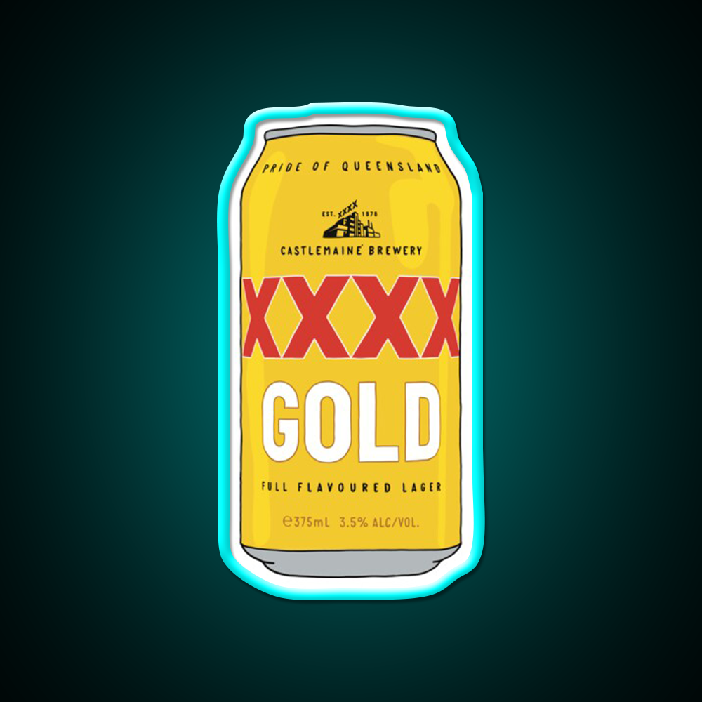 Hand Drawn Xxxx Gold Can Beer Bar Decor Led Neon Sign Rgb Color - Size and dimension reference