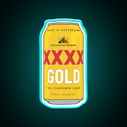 Hand Drawn Xxxx Gold Can Beer Bar Decor Led Neon Sign Rgb Color - Size and dimension reference