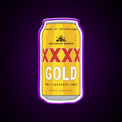 Hand Drawn Xxxx Gold Can Beer Bar Decor Led Neon Sign Wall Art Rgb Color - LED neon sign view 9