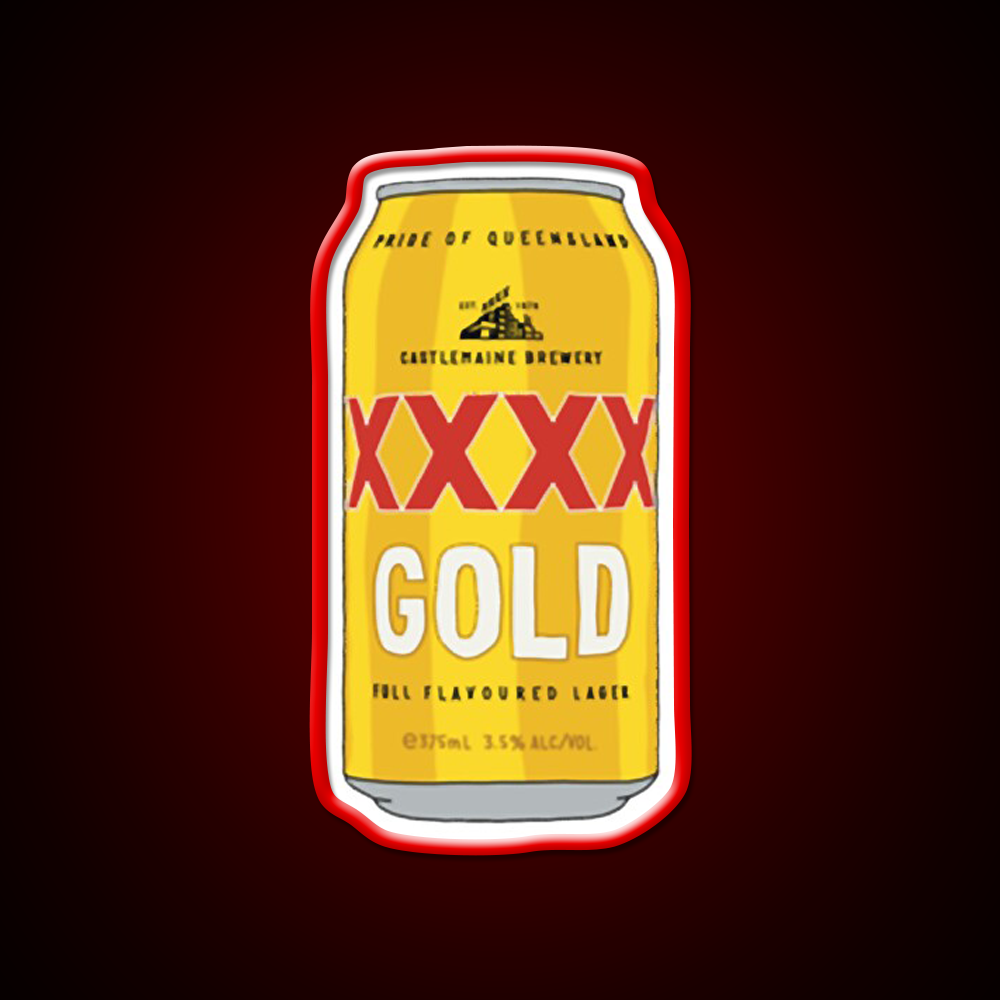 Hand Drawn Xxxx Gold Can Beer Bar Decor Led Neon Sign Wall Art Rgb Color - LED neon sign view 10