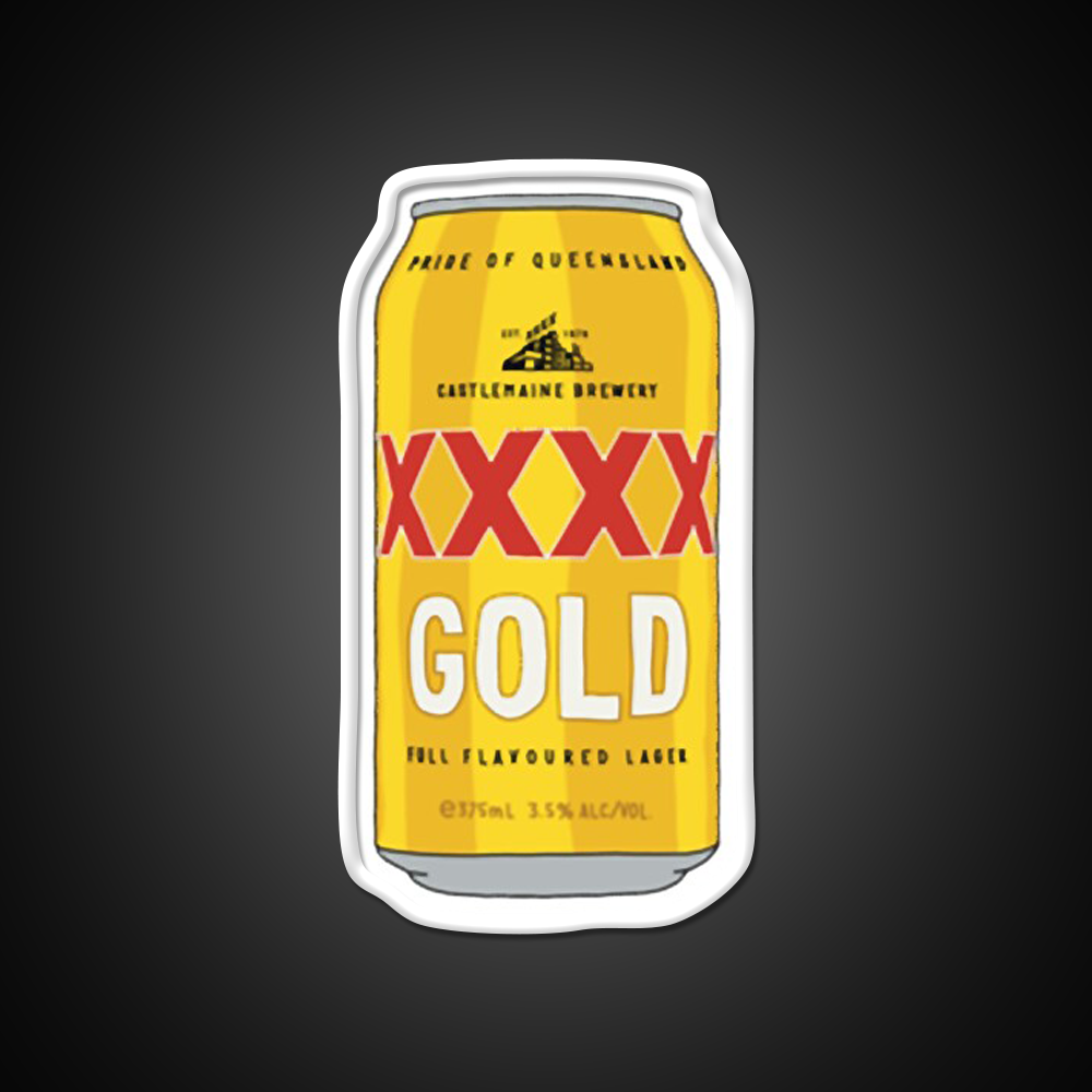 Hand Drawn Xxxx Gold Can Beer Bar Decor Led Neon Sign Wall Art Rgb Color - LED neon sign view 11