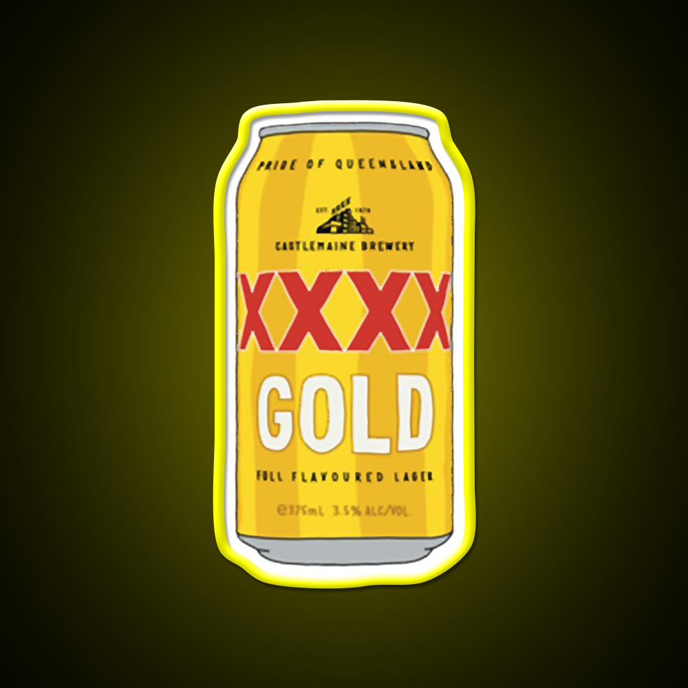 Hand Drawn Xxxx Gold Can Beer Bar Decor Led Neon Sign Wall Art Rgb Color - LED neon sign view 7