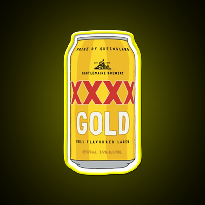 Hand Drawn Xxxx Gold Can Beer Bar Decor Led Neon Sign Wall Art Rgb Color - LED neon sign view 7