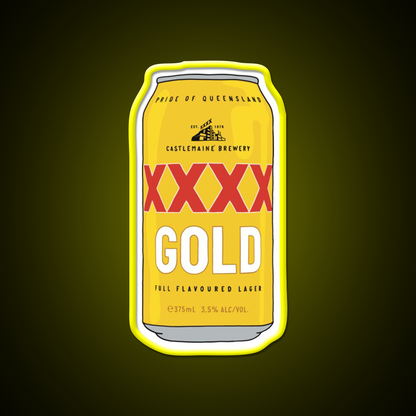 Hand Drawn Xxxx Gold Can Beer Bar Decor Led Neon Sign Rgb Color