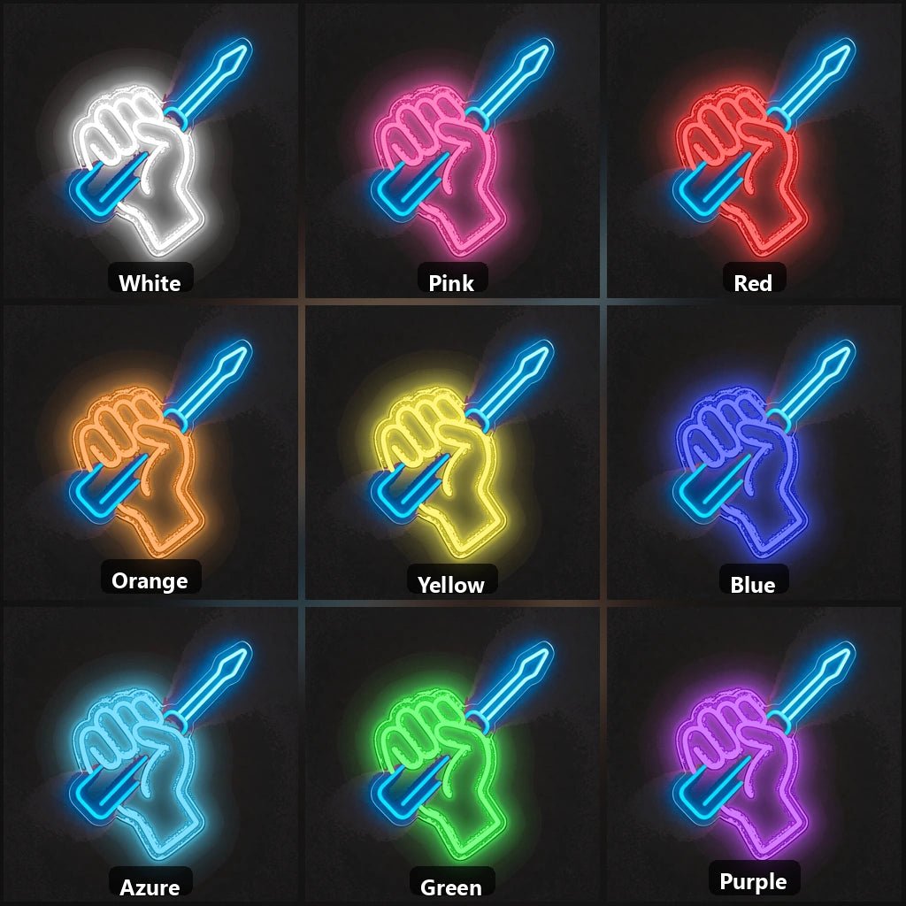Hand Gripping Screwdriver Vintage LED Neon Sign - Shineneon