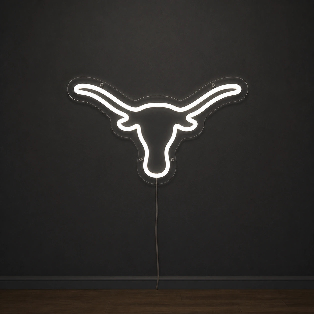 Hand Held Longhorn Skull Vintage LED Neon Sign size image