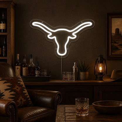 Hand Held Longhorn Skull Vintage LED Neon Sign - Shineneon