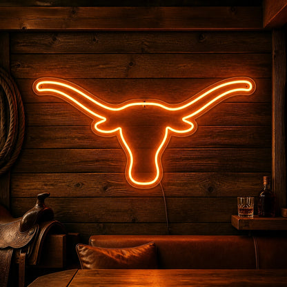 Hand Held Texas Longhorn Vintage LED Neon Sign high-converting product image