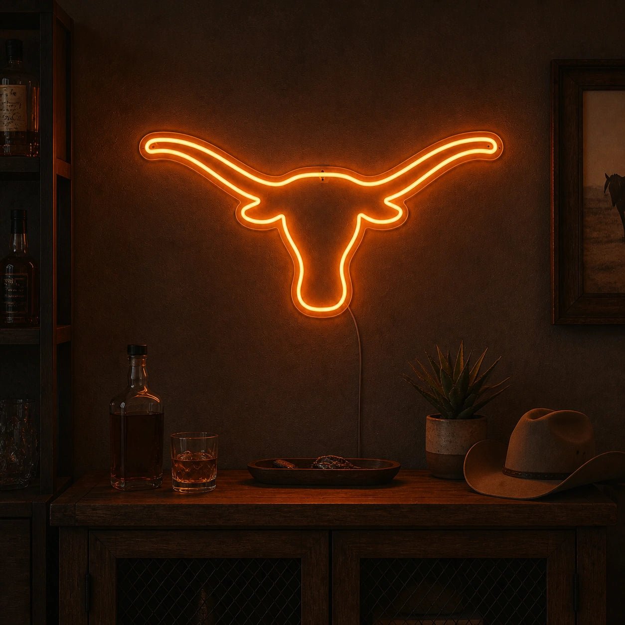 Hand Held Texas Longhorn Vintage LED Neon Sign - Shineneon