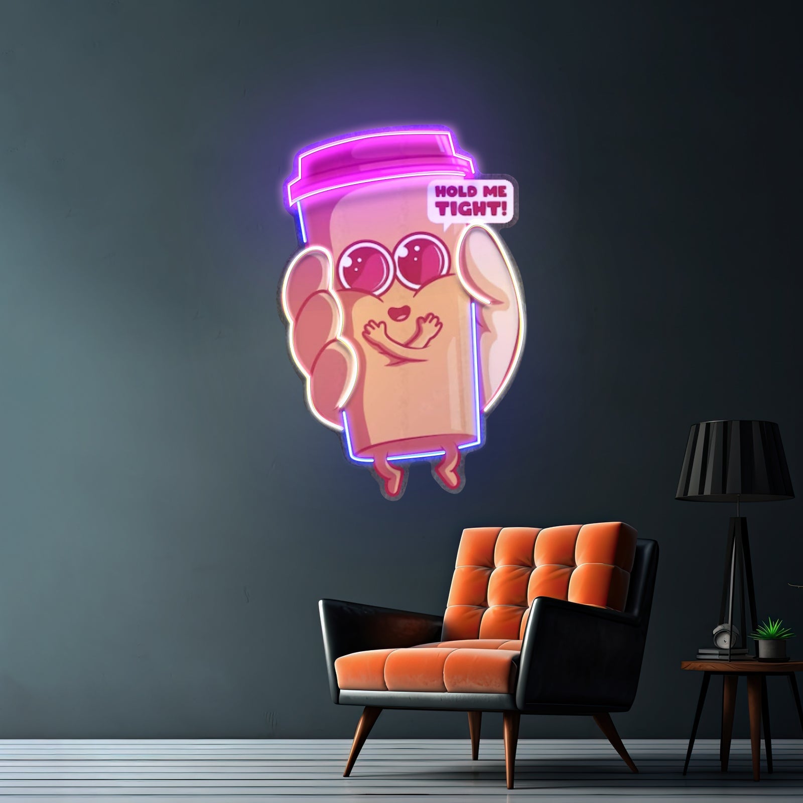Hand Holding A Cute Coffee Cup Led Neon Sign Light Custom Led Signs - Shineneon