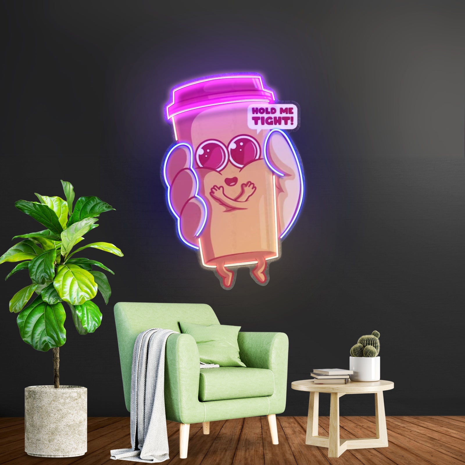 Hand Holding A Cute Coffee Cup Led Neon Sign Light Custom Led Signs - Shineneon