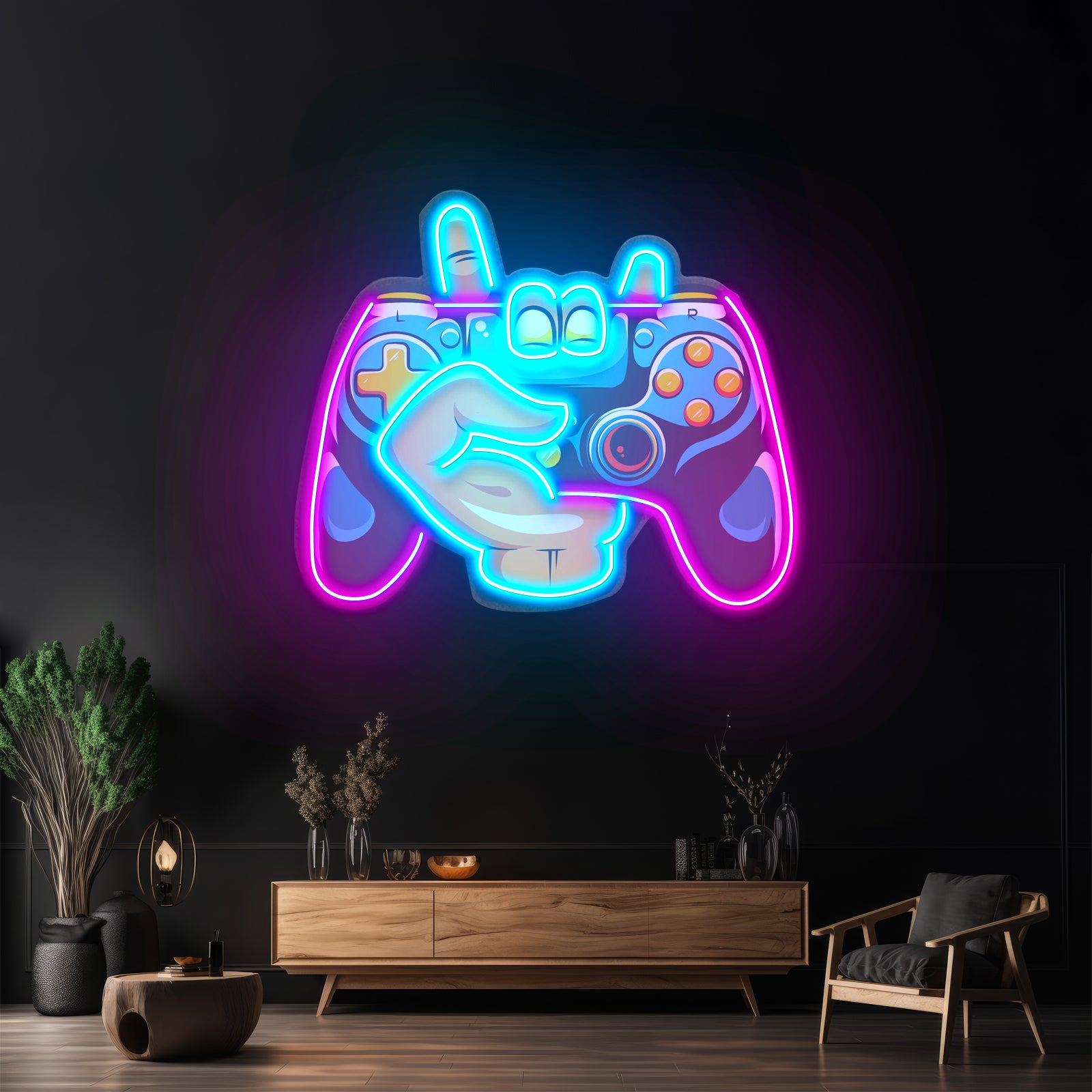 Hand Holding Game Led Neon Sign Light Custom Led Signs
