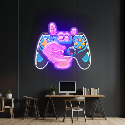 Hand Holding Game Led Neon Sign Light Custom Led Signs