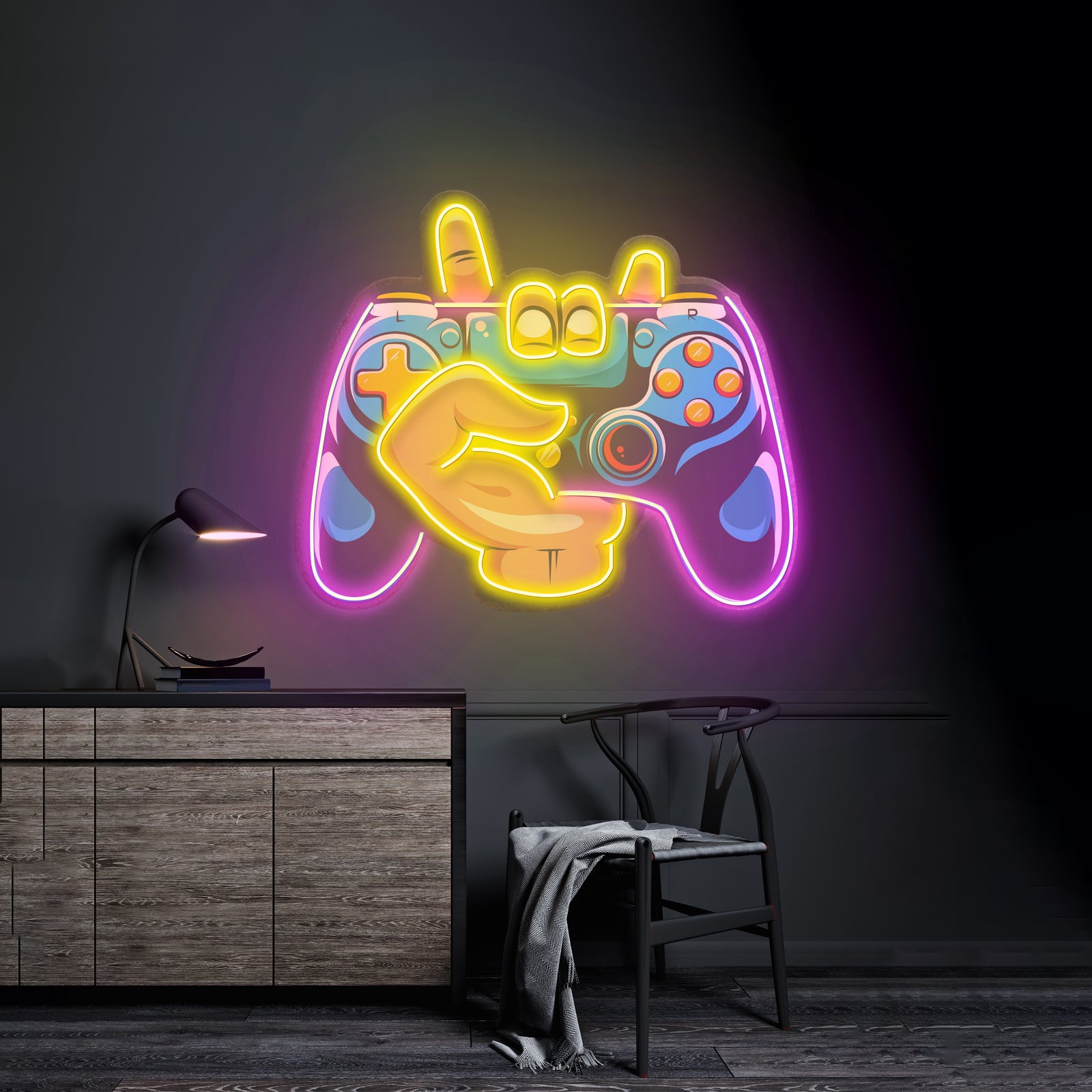 Hand Holding Game Led Neon Sign Light Custom Led Signs