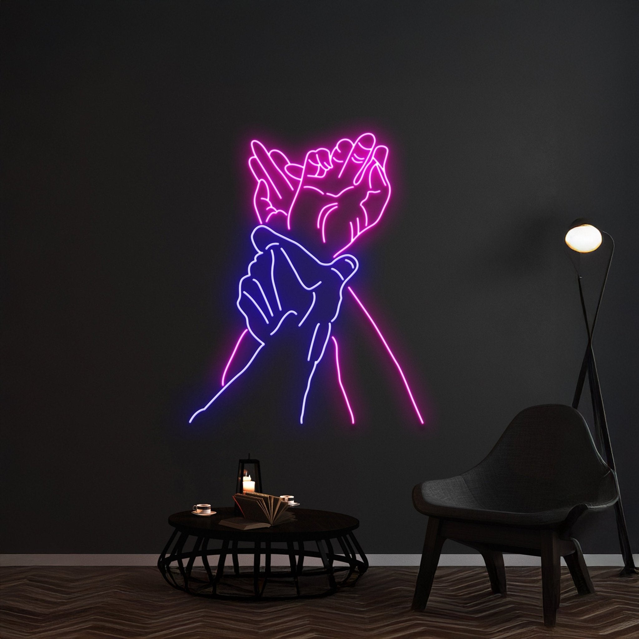 Hand Holding Hand Led Sign - Shineneon