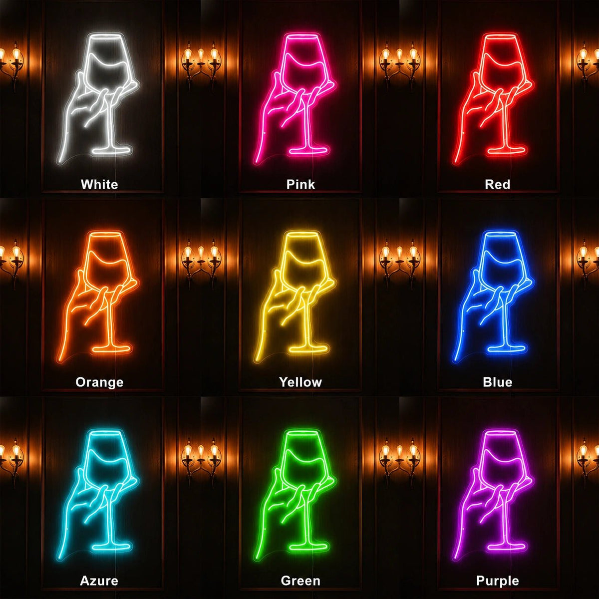 Hand Holding Wine Glass LED Neon Sign - Shineneon