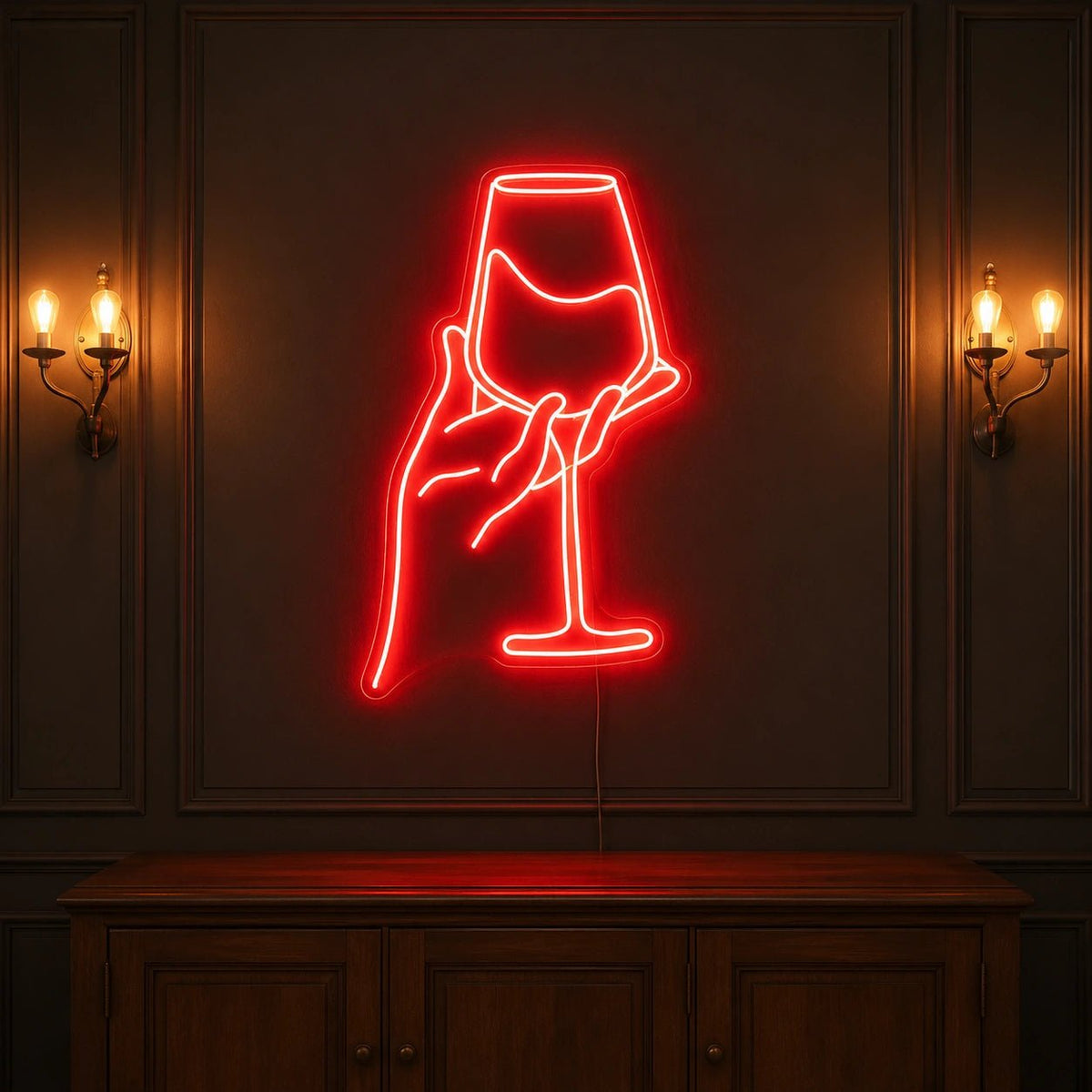 Hand Holding Wine Glass LED Neon Sign - Shineneon