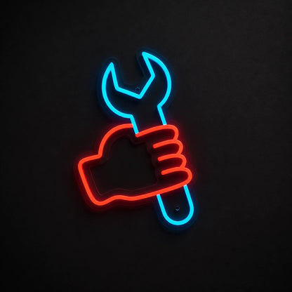 Hand Holding Wrench Vintage LED Neon Sign - Shineneon