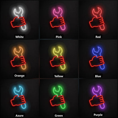 Hand Holding Wrench Vintage LED Neon Sign - Shineneon