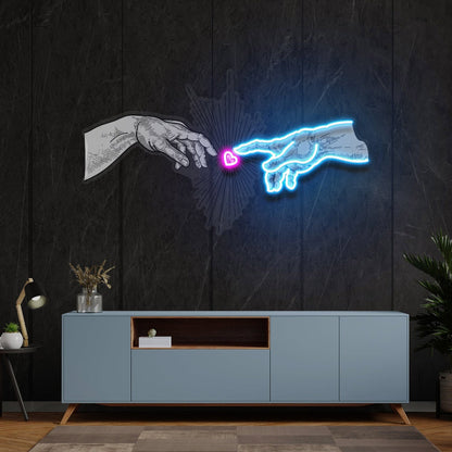 Hand Love Led Uv Led Neon Sign For Living Rooms - Shineneon
