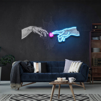 Hand Love Led Uv Led Neon Sign For Living Rooms | Shineneon