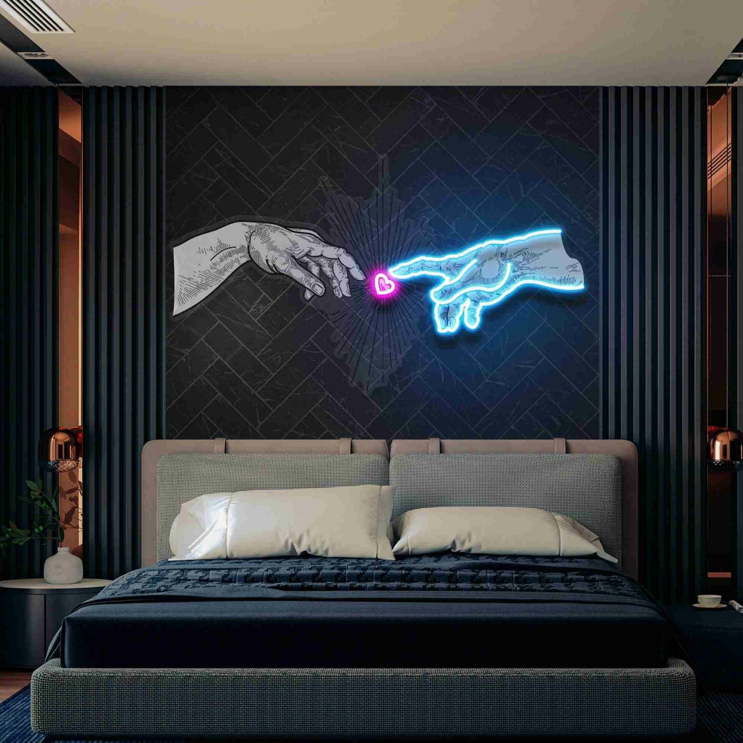 Hand Love Led Uv Led Neon Sign For Living Rooms - Shineneon