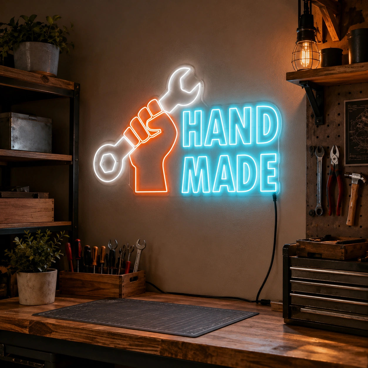 Hand Made Wrench Neon Sign LED Neon Sign real lifestyle scene