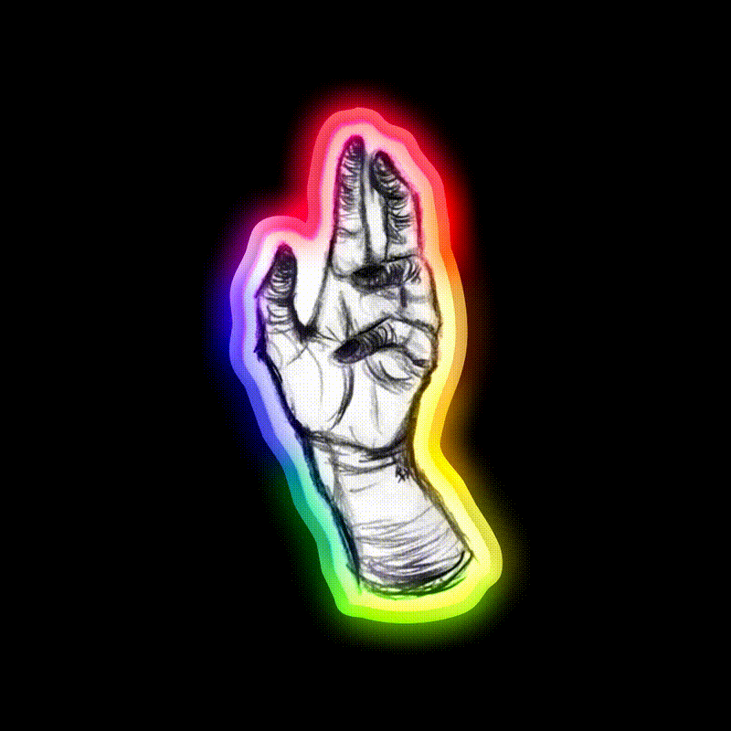 Hand Nail Salon Led Neon Sign Rgb Color - LED neon sign close-up detail